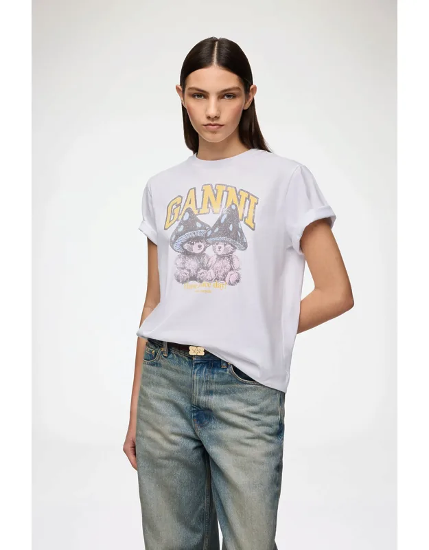 White T-shirt With Mushroom Teddy