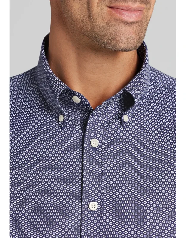 Traveler Collection Tailored Fit Hexagon Button Up Shirt