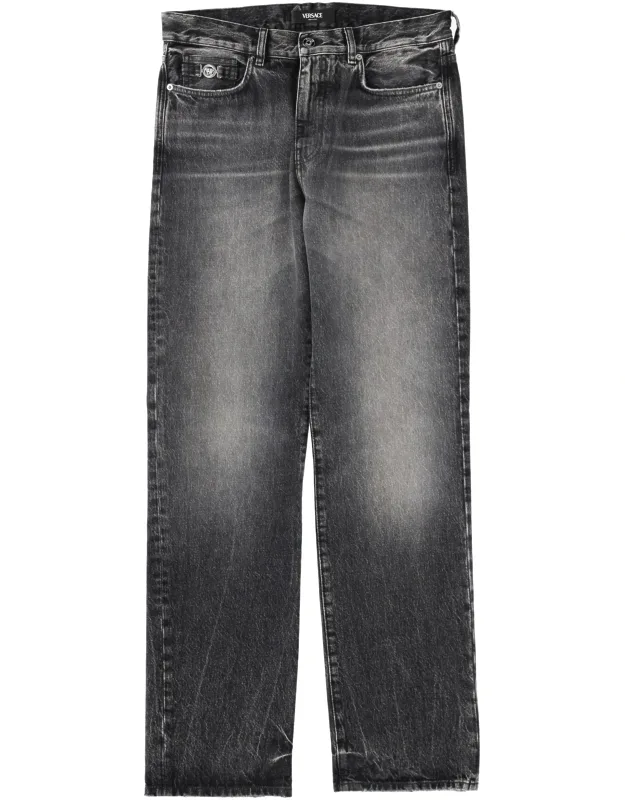 Jeans With "medusa" Detail