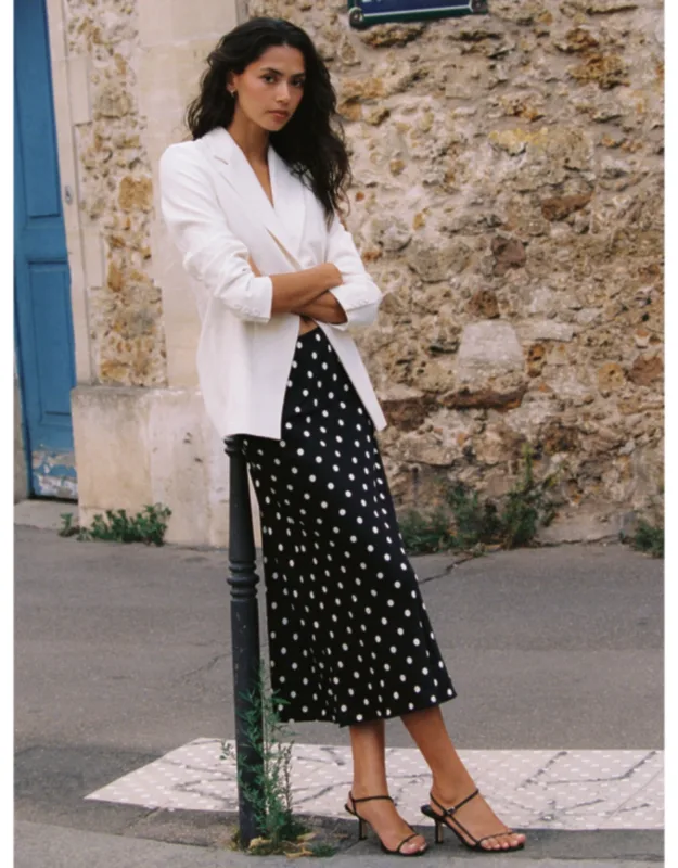 Polka Dot Midi Skirt