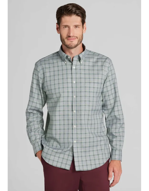 Traveler Collection Tailored Fit Tartan Check Button Up Shirt