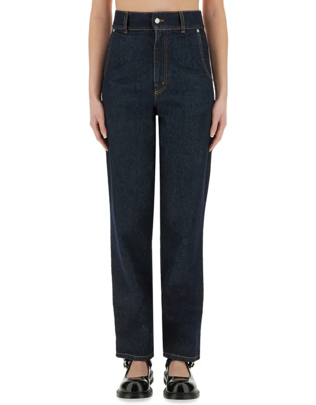 Laurel Crown Patch Denim Pants
