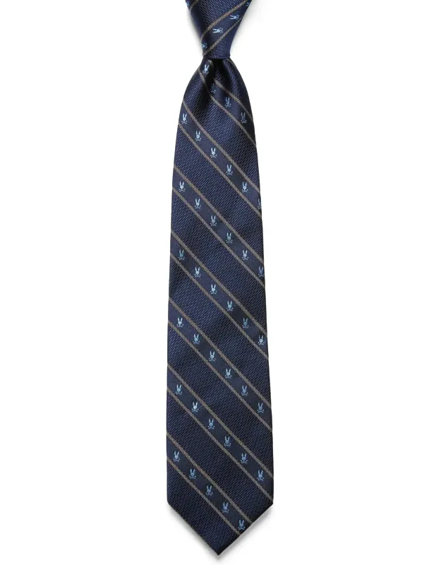 Bunny Stripe Silk Tie