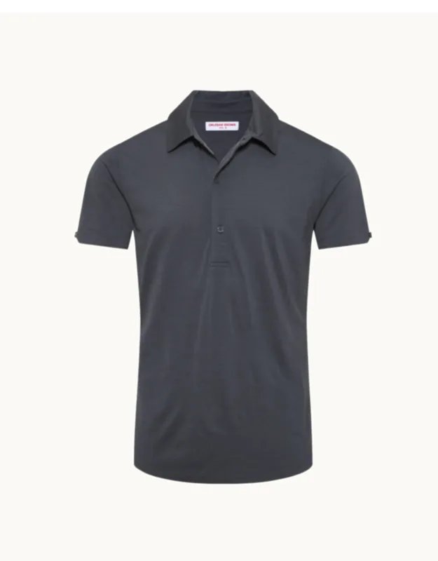 Polo Shirt - Pietra With Two-piece Collar And French Placket