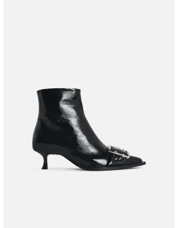 Naplack Buckle Eco Leather Ankle Boots
