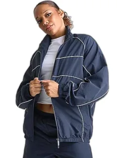 Weather-resistant Piped Woven Full-zip Jacket