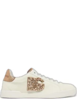 'portofino Leather Sneakers With Embossed Logo And Rubber Sole'