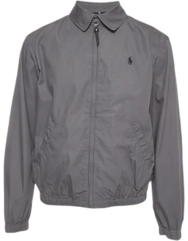 Logo Embroidered Cotton Zip-up Jacket