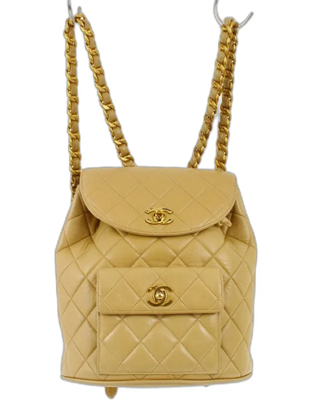 Large Lambskin Leather Backpack Bag