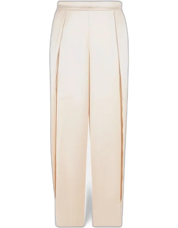 Ivory Acetate Blend Trousers