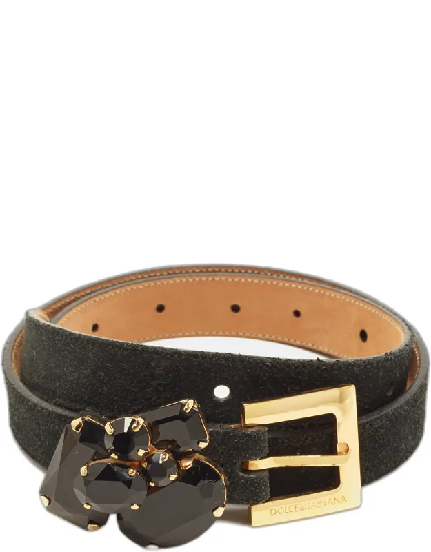 Crystal Embellished Buckle Belt