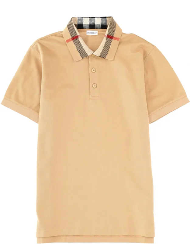Polo Shirt With Check Collar
