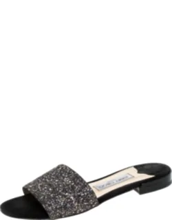 Twilight Glitter Fabric Flat Sandals