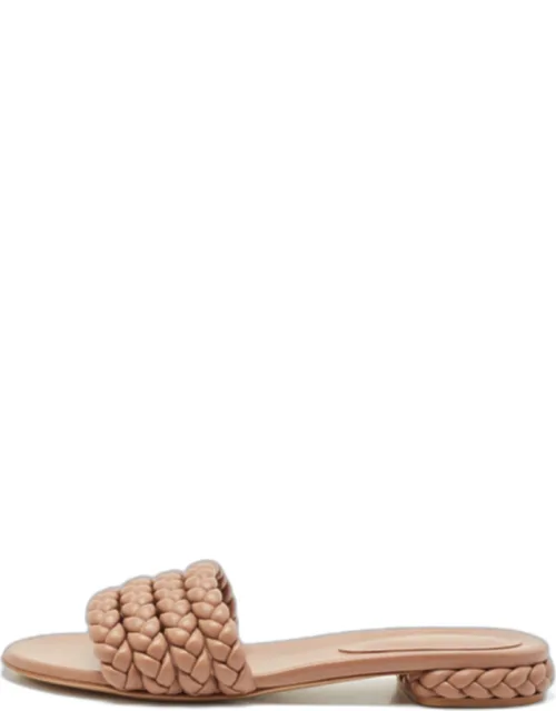 Braided Leather Flat Sandals