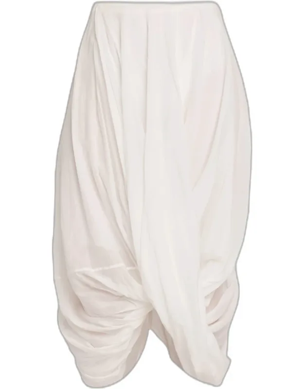 Draped Cocoon Midi Skirt