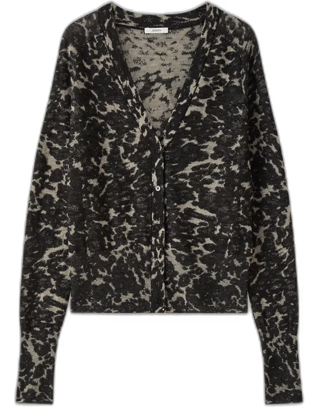 Cashair Jacquard Cardigan