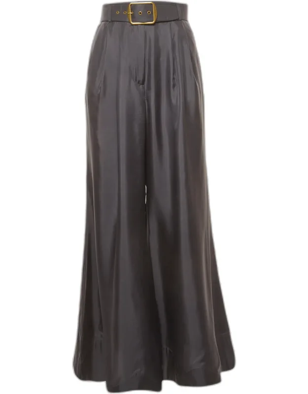 Satin Pleated Wide Leg Pants