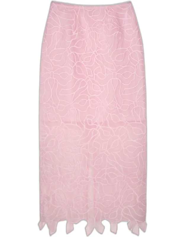 Skirt With Bow Embroidery