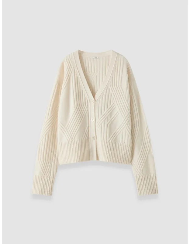 Soft Wool Rib Cardigan