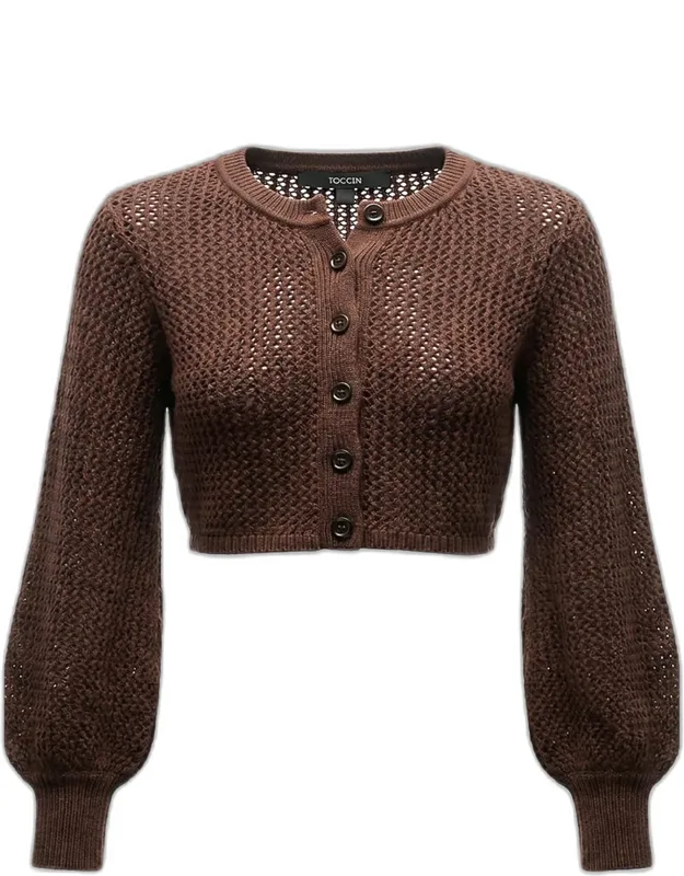 Blouson-sleeve Cardigan
