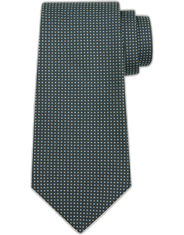 Woven Micro-geometric Silk Seven-fold Tie