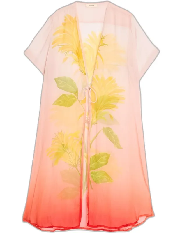 Floral Overlay Midi Dress