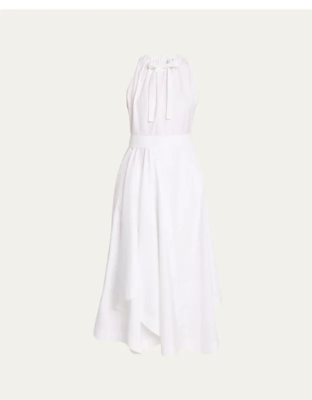 Asymmetric Cotton Midi Dress