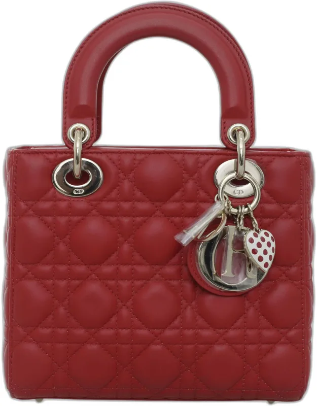 Lady Dior Small Cannage Quilted Lambskin Leather Top Handle Bag