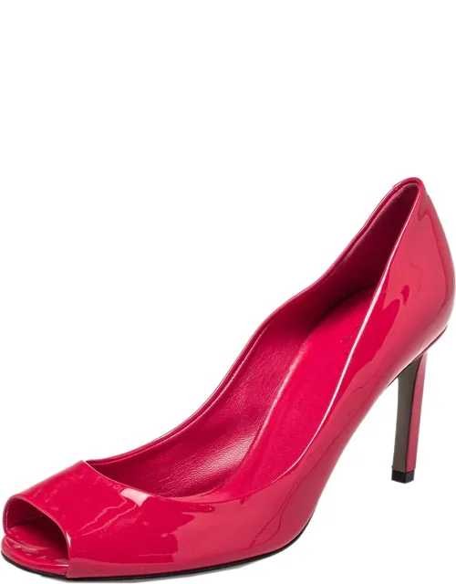 Patent Leather Peep Toe Pumps