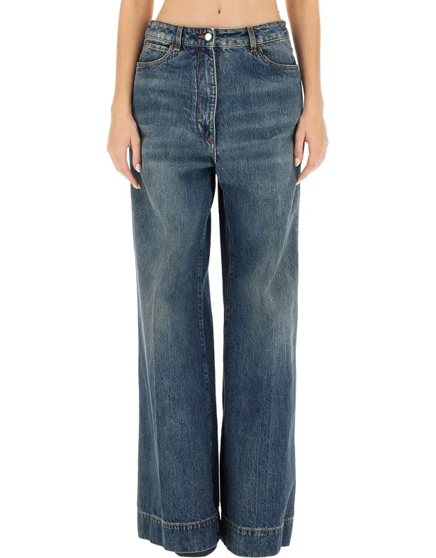 Jeans With Embroidered Pegasus