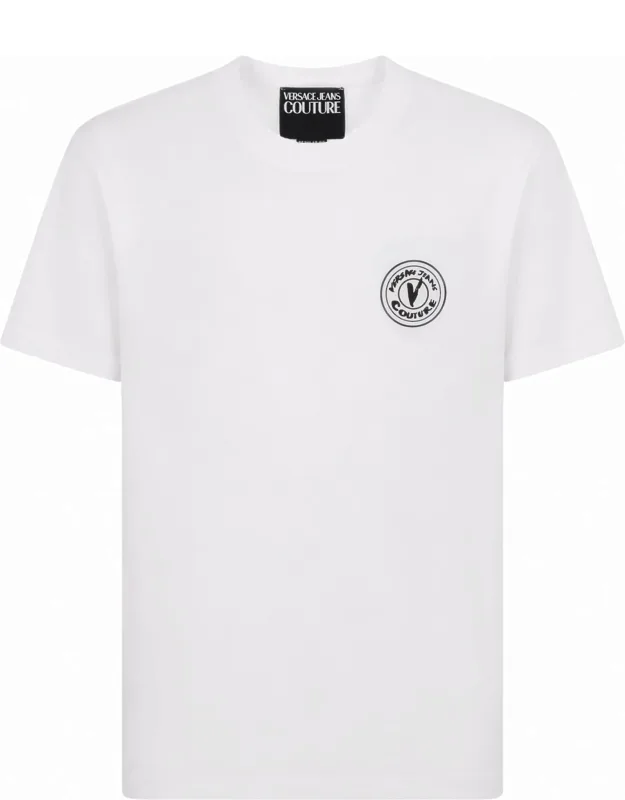 T-shirt With "v Emblem" Embroidery