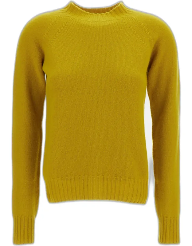 Crew-neck Sweater With A Half-turtleneck.