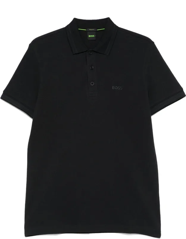Boss Paddy Polo Shirt With Short Front Button Fastening And Ribbed Trim