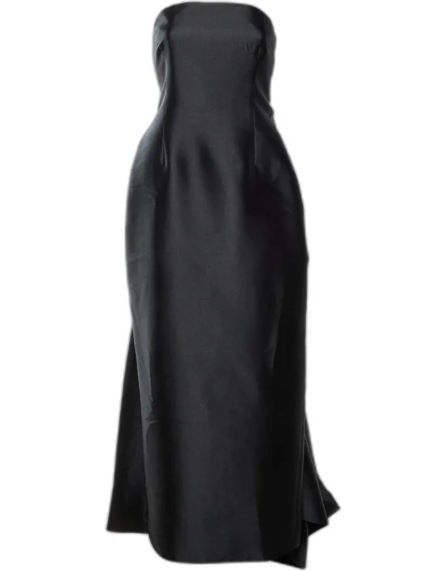 Sateen Strapless Maxi Dress