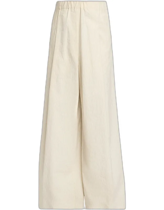 Pinstriped Wide-leg Pull-on Pants