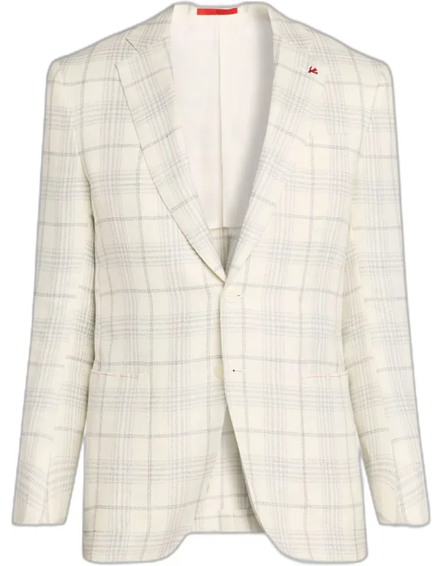 Plaid Wool Single-breasted Sport Coat