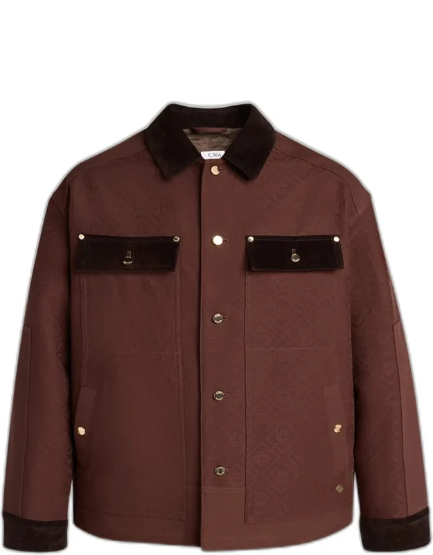 Cotton Monogram Corduroy-trim Shirt Jacket
