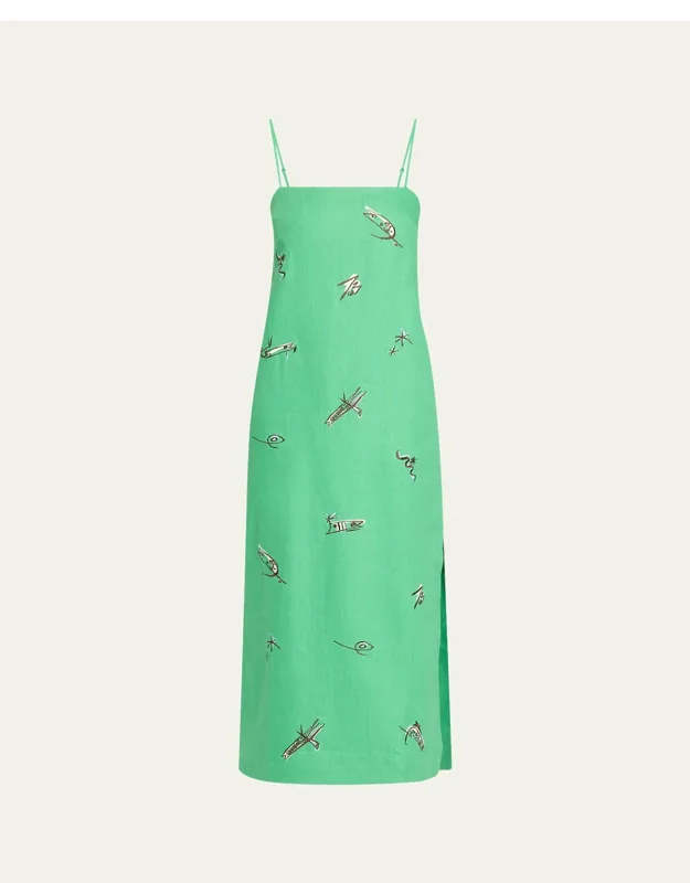 Embroidered Midi Dress