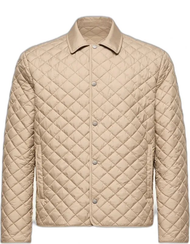 Avrelie Diamond Quilted Padded Shirt Jacket