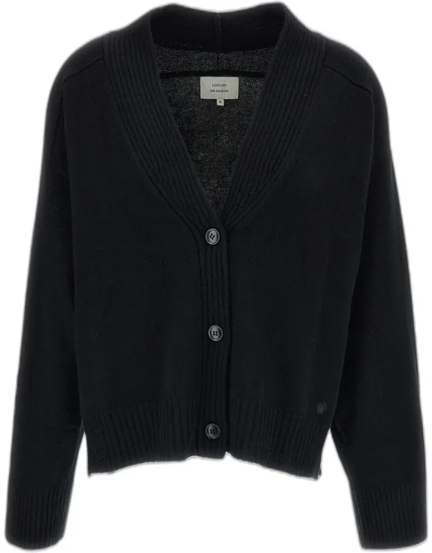 Cardigan Crafted In Luxurious Plain-knit Cashmere And Straight Silhouette With A Deep V-neck