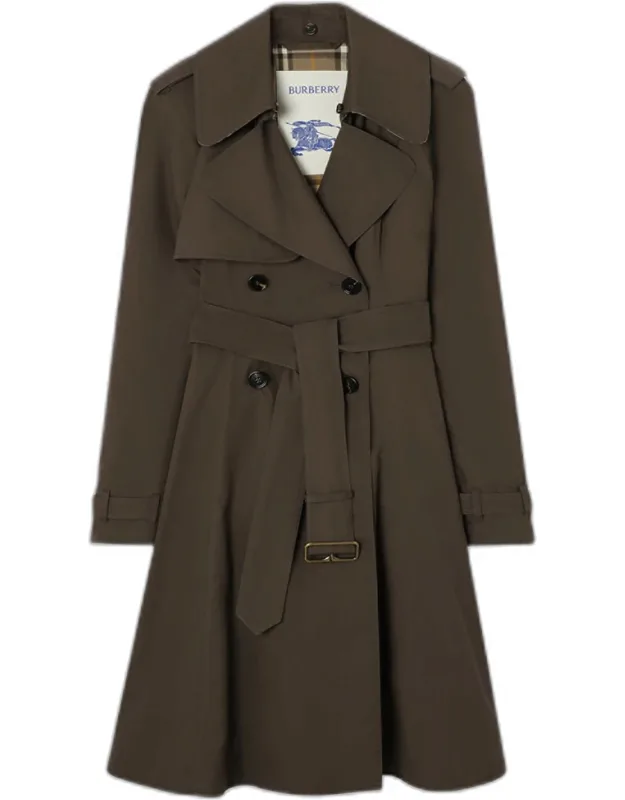 Belted A-line Trench Coat