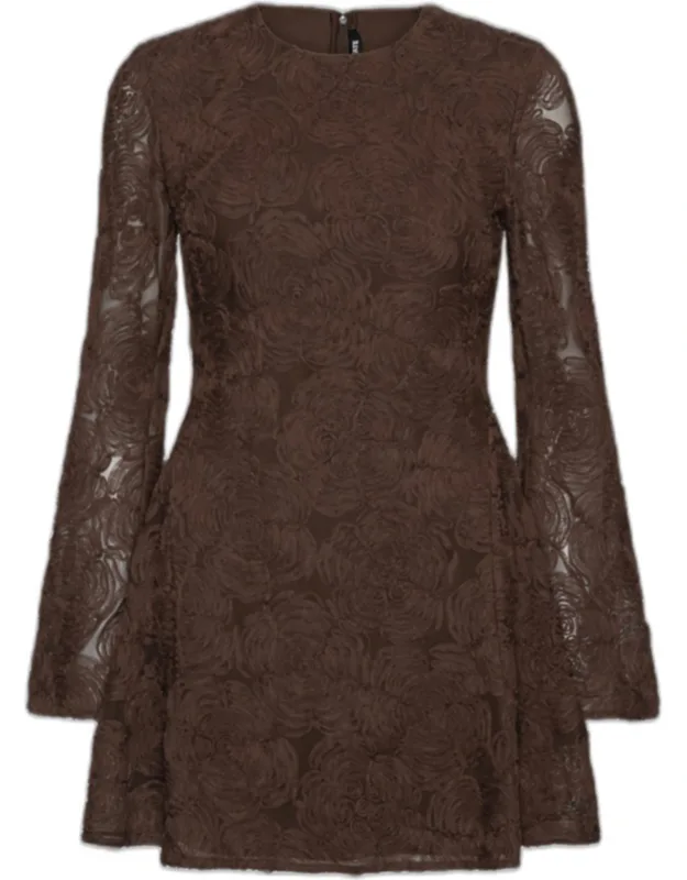 Floral Print Mini Dress With Long Sleeves.