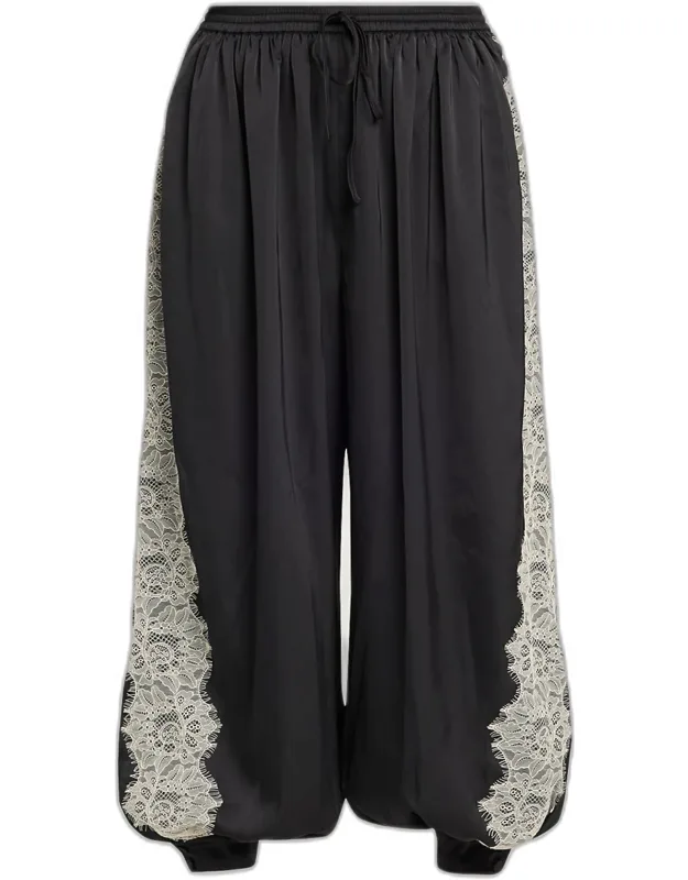 Satin Drawstring Balloon Pants