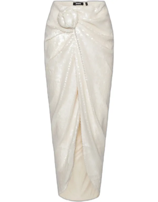 Knot Detail Skirt With Sequins