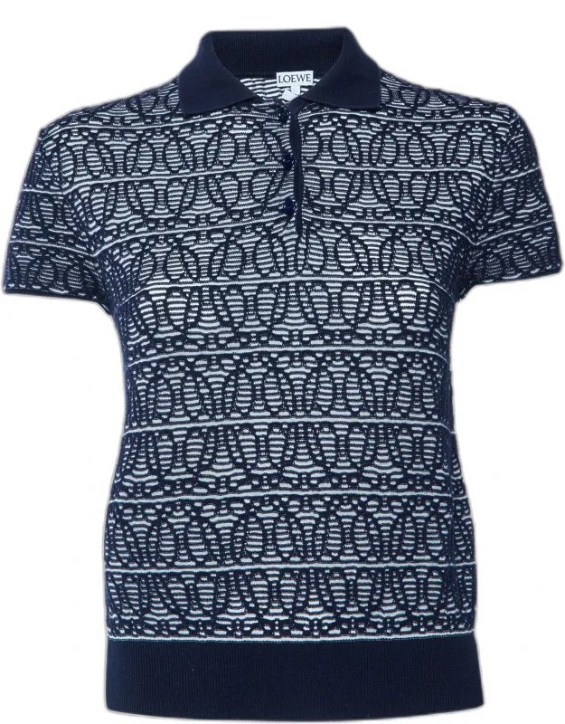 Anagram Jacquard Jersey Polo T-shirt
