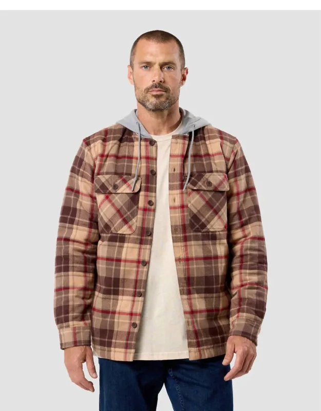 Hooded Flannel Zip-up Shirt Jacket