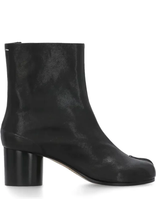 Tabi Cylindrical-heel Leather Boots