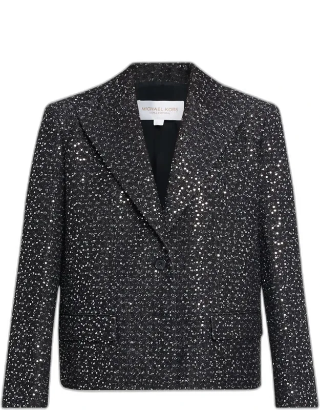 Sequin Cotton Tweed Blazer