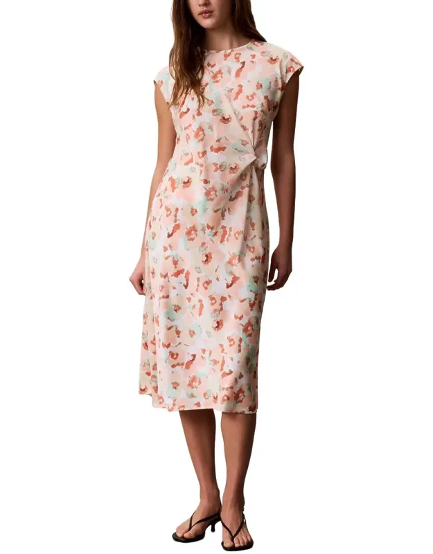 Matte Satin Draped Dress