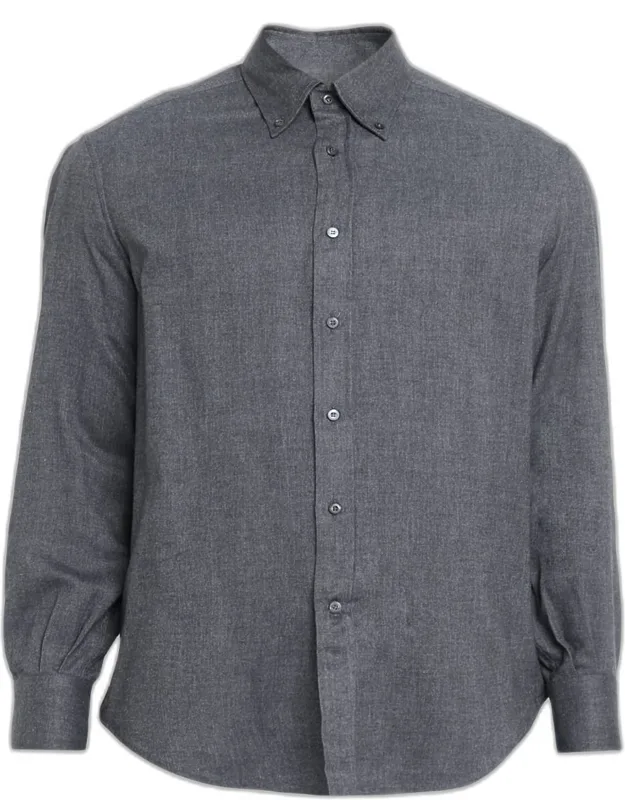 Flannel Chevron Button-down Shirt
